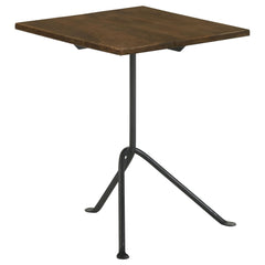 Mesa auxiliar decorativa con tapa de madera cuadrada Heitor, color marrón oscuro
