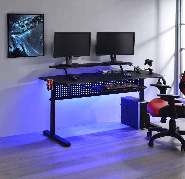 Vildre Gaming Desk W/USB - Black