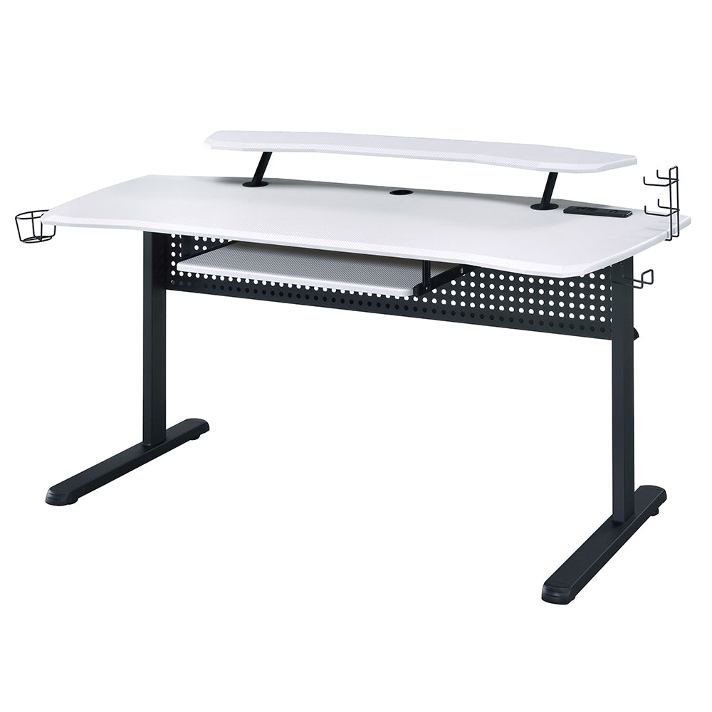 Vildre Gaming Desk W/USB - Black & White