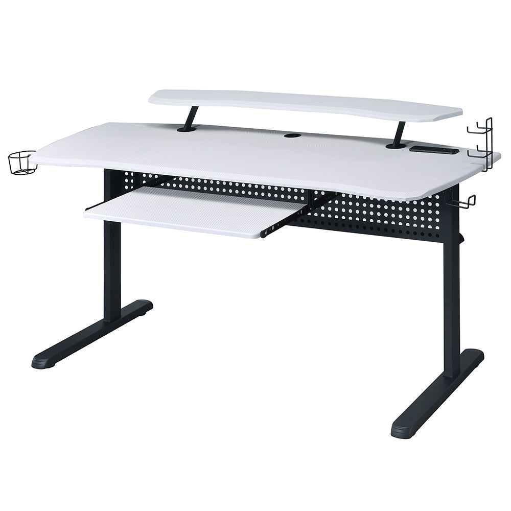 Vildre Gaming Desk W/USB - Black & White