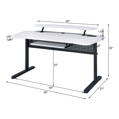 Vildre Gaming Desk W/USB - Black & White