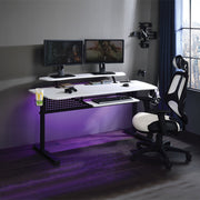 Vildre Gaming Desk W/USB - Black & White