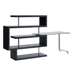 Buck II 55"L Writing Desk with Bookshelf