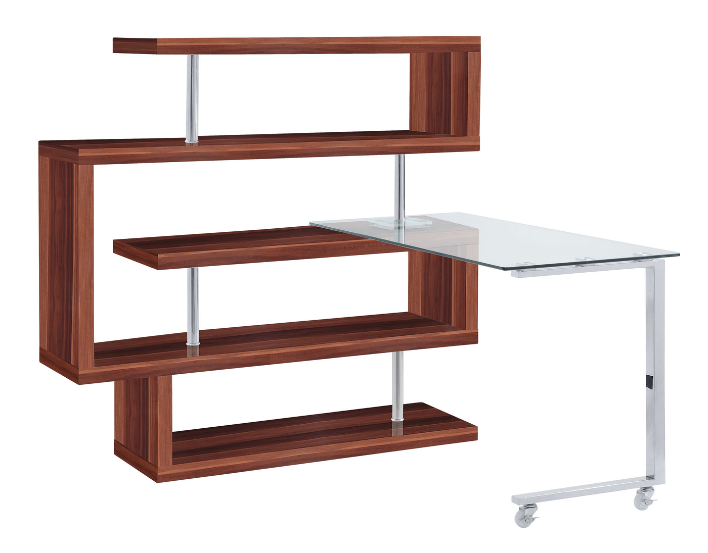 Buck II 55"L Writing Desk with Bookshelf