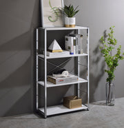 Tennos Bookshelf - White & Chrome