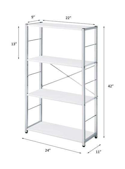 Tennos Bookshelf - White & Chrome