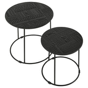 Mesa nido redonda de madera de mango Loannis en negro mate