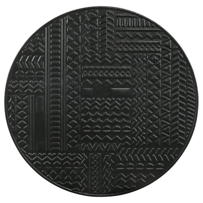 Mesa nido redonda de madera de mango Loannis en negro mate