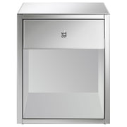 Coquette 1-drawer Mirrored Accent Side Table Silver