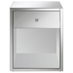 Coquette 1-drawer Mirrored Accent Side Table Silver