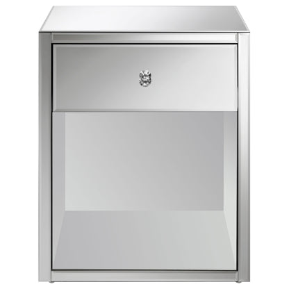 Coquette 1-drawer Mirrored Accent Side Table Silver