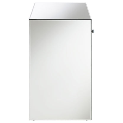 Coquette 1-drawer Mirrored Accent Side Table Silver