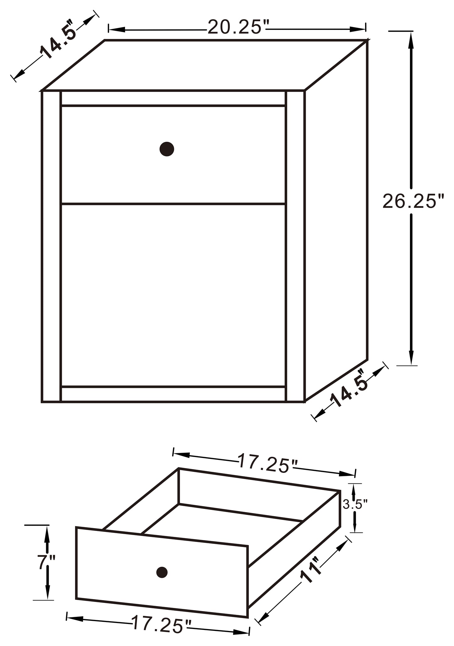 Coquette 1-drawer Mirrored Accent Side Table Silver