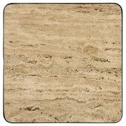 Mesa auxiliar Elyna con superficie de piedra cuadrada y acento beige