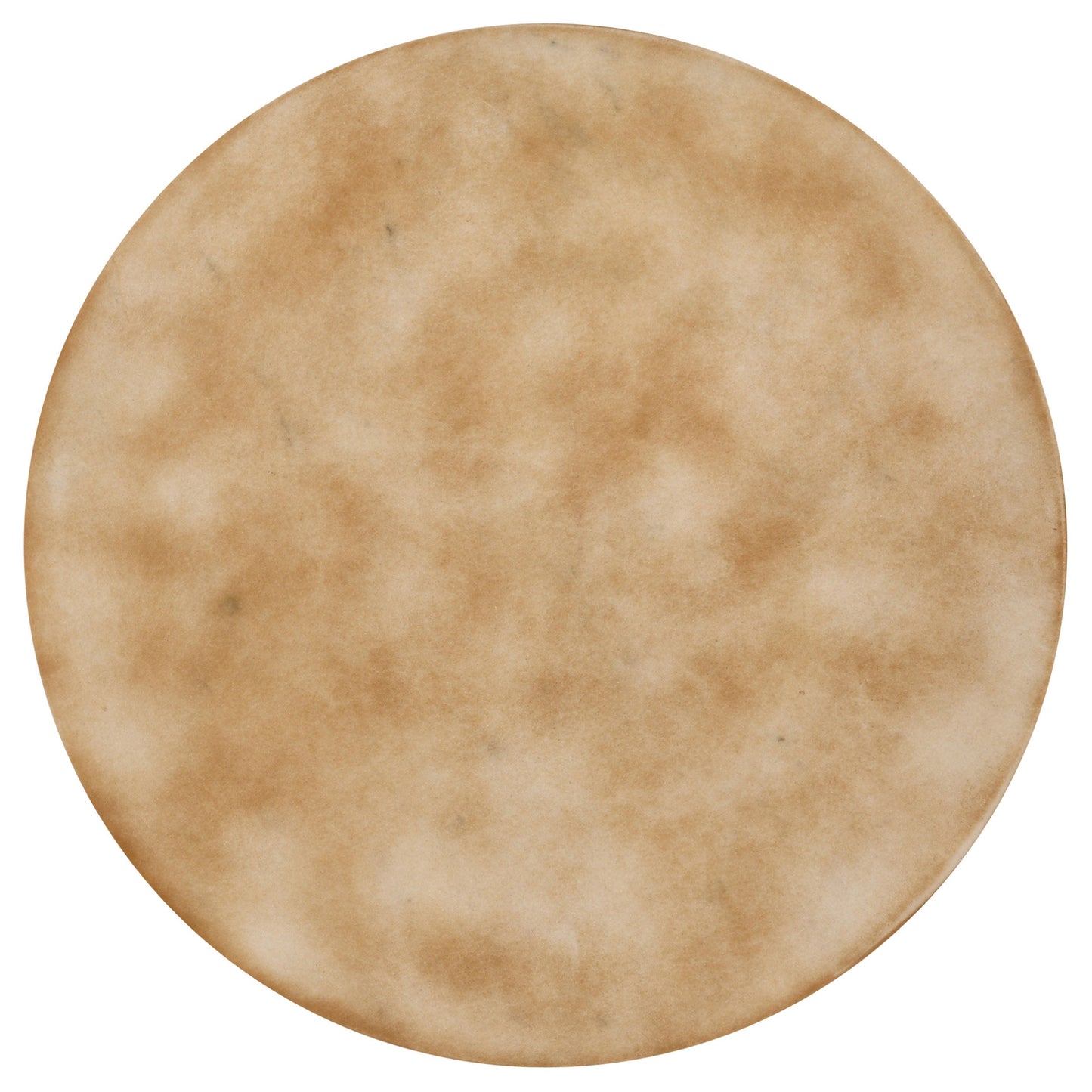 Mesa auxiliar redonda Bernardo con estructura de alambre en color natural y bronce