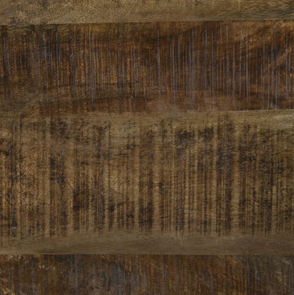 Mesa auxiliar con base de tambor redonda Aurora, color natural y negro