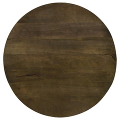 Mesa de centro redonda Yaritza de madera de mango en color natural y bronce