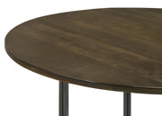 Mesa de centro redonda Yaritza de madera de mango en color natural y bronce