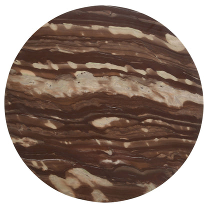 Mesa auxiliar redonda Latifa con superficie de mármol, roja y negra