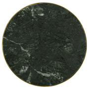 Mesa auxiliar Eliska redonda con cubierta de mármol verde y dorado antiguo