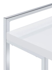 Dani Rectangular C-Shaped Sofa Side Table Rustic Nutmeg