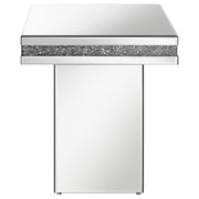 Mesa auxiliar cuadrada con espejo Elora plateada