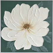 Ivory Bloom I Hand-Painted Canvas in Frame
