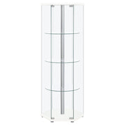 Zahavah 4-shelf Hexagonal Clear Glass Curio Cabinet Black