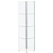 Zahavah 4-shelf Hexagonal Clear Glass Curio Cabinet Black