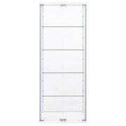 Delphinium 4-Shelf Clear Glass Curio Display Cabinet White
