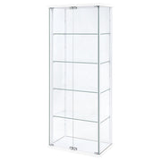 Delphinium 4-Shelf Clear Glass Curio Display Cabinet White