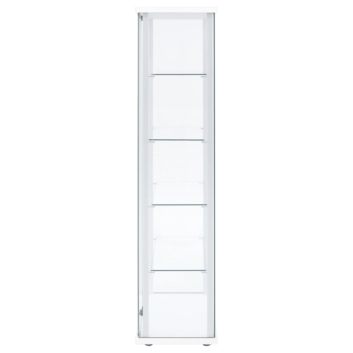 Delphinium 4-Shelf Clear Glass Curio Display Cabinet White