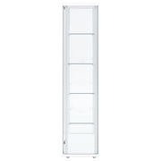 Delphinium 4-Shelf Clear Glass Curio Display Cabinet White