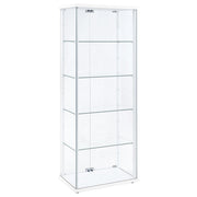 Delphinium 4-Shelf Clear Glass Curio Display Cabinet White