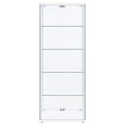 Delphinium 4-Shelf Clear Glass Curio Display Cabinet White