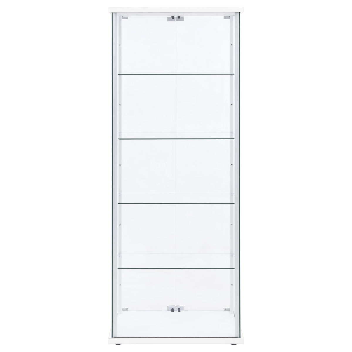 Delphinium 4-Shelf Clear Glass Curio Display Cabinet White