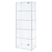 Delphinium 4-Shelf Clear Glass Curio Display Cabinet White