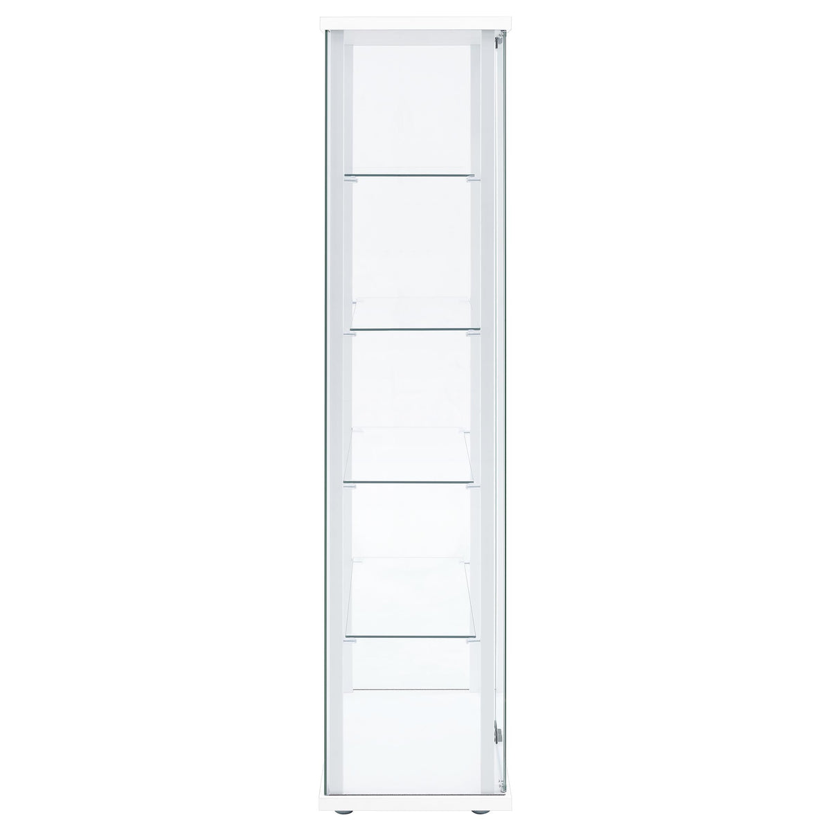 Delphinium 4-Shelf Clear Glass Curio Display Cabinet White