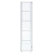 Delphinium 4-Shelf Clear Glass Curio Display Cabinet White