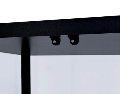 Vitrina Delphinium de 5 estantes de cristal transparente, color negro