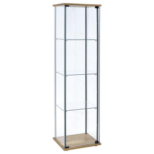 Bellatrix 3-shelf Clear Glass Curio Cabinet Mango