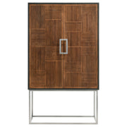 Gabinete de bar para el hogar Borman de 2 puertas para almacenamiento de vinos en nogal y negro