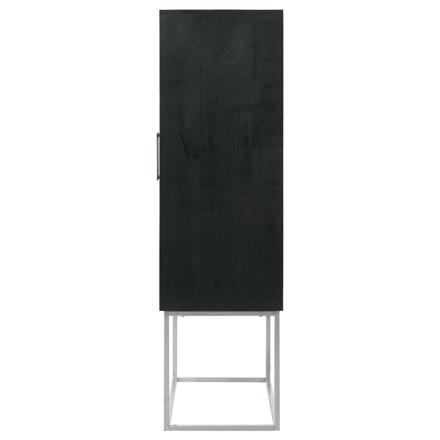 Gabinete de bar para el hogar Borman de 2 puertas para almacenamiento de vinos en nogal y negro