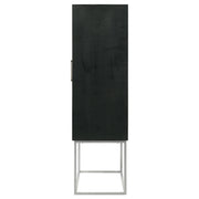 Gabinete de bar para el hogar Borman de 2 puertas para almacenamiento de vinos en nogal y negro