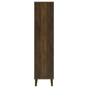 Gabinete alto decorativo de madera de ingeniería Elouise de 4 puertas Pino oscuro