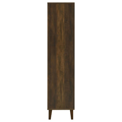 Gabinete alto decorativo de madera de ingeniería Elouise de 4 puertas Pino oscuro