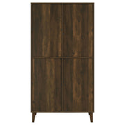 Gabinete alto decorativo de madera de ingeniería Elouise de 4 puertas Pino oscuro