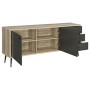 Gabinete de madera de ingeniería de 2 puertas Maeve, pino antiguo y gris