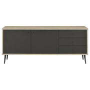 Gabinete de madera de ingeniería de 2 puertas Maeve, pino antiguo y gris