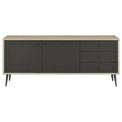 Gabinete de madera de ingeniería de 2 puertas Maeve, pino antiguo y gris